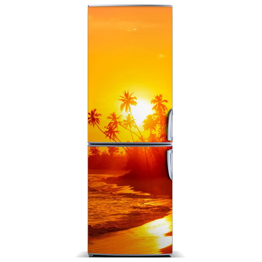 Tulup Kühlschrankdekoration - Magnetmatte - 70 cm x 190 cm - Magnet auf dem Kühlschrank - Tropischer Strand